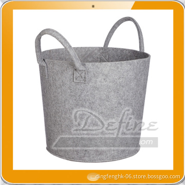 Heavy Duty Gray Felt Storage Bucket Felt Storage Bin Laundry Organizer